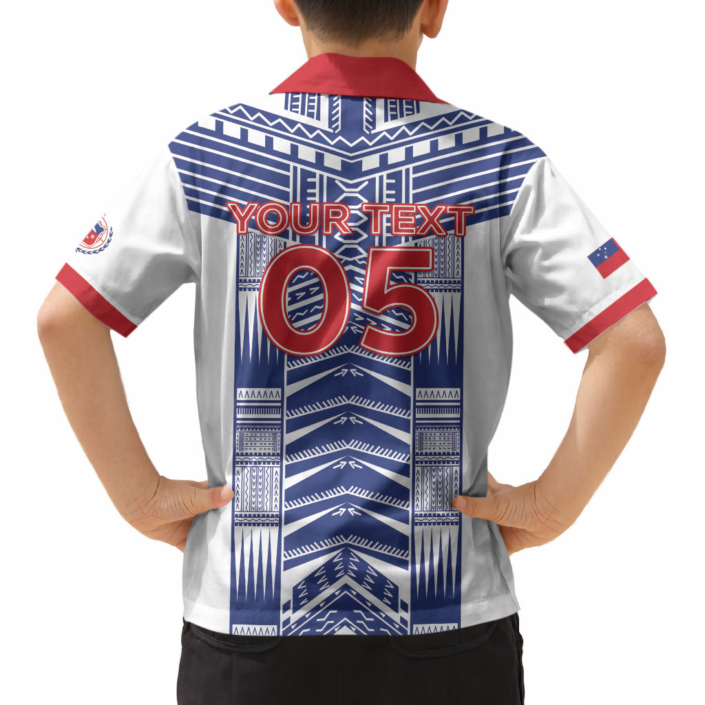 Custom Rugby Toa Samoa Kid Hawaiian Shirt Samoan Tatau White Version LT05 - Polynesian Pride
