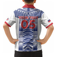 Custom Rugby Toa Samoa Kid Hawaiian Shirt Samoan Tatau White Version LT05 - Polynesian Pride