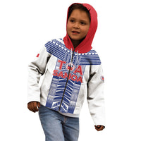 Custom Rugby Toa Samoa Kid Hoodie Samoan Tatau White Version LT05 - Polynesian Pride