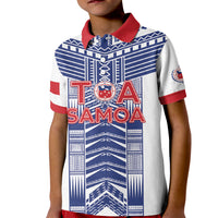 Custom Rugby Toa Samoa Kid Polo Shirt Samoan Tatau White Version LT05 Kid White - Polynesian Pride