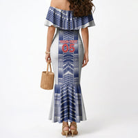 Custom Rugby Toa Samoa Mermaid Dress Samoan Tatau White Version LT05 - Polynesian Pride