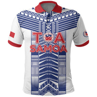 Custom Rugby Toa Samoa Polo Shirt Samoan Tatau White Version LT05 White - Polynesian Pride