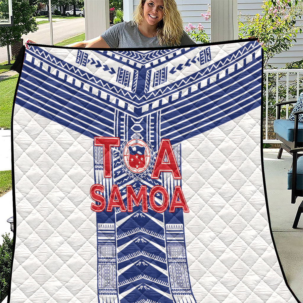 Rugby Toa Samoa Quilt Samoan Tatau White Version LT05 White - Polynesian Pride