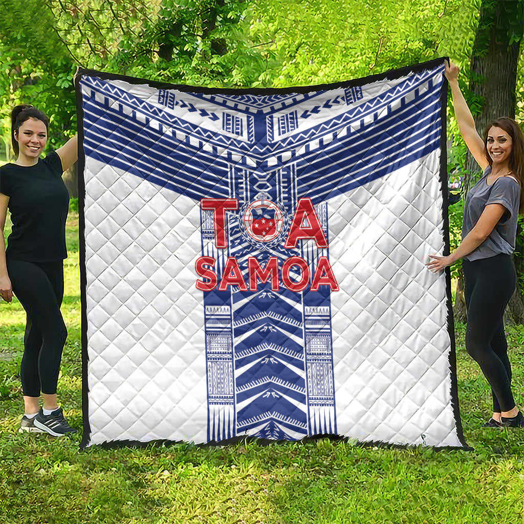 Rugby Toa Samoa Quilt Samoan Tatau White Version LT05 - Polynesian Pride