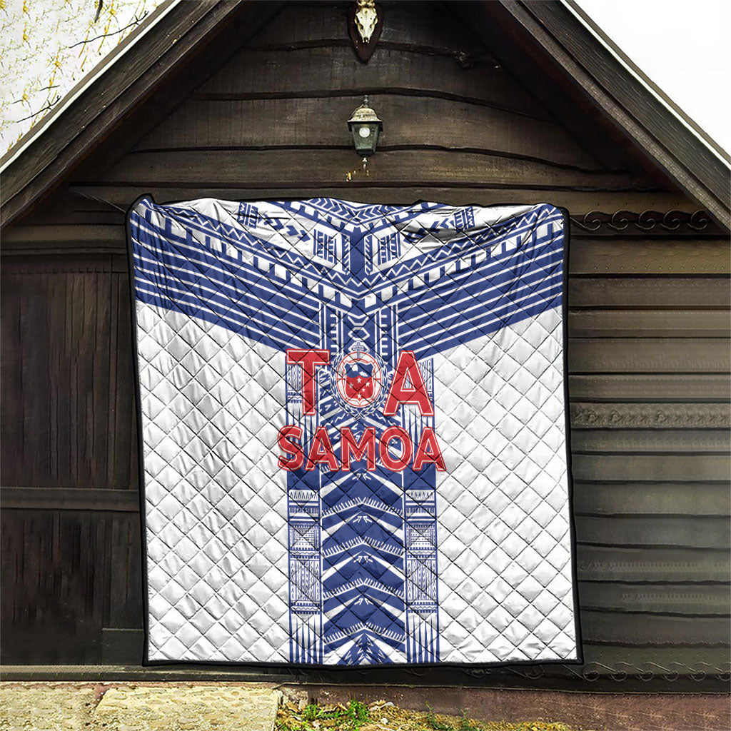 Rugby Toa Samoa Quilt Samoan Tatau White Version LT05 - Polynesian Pride