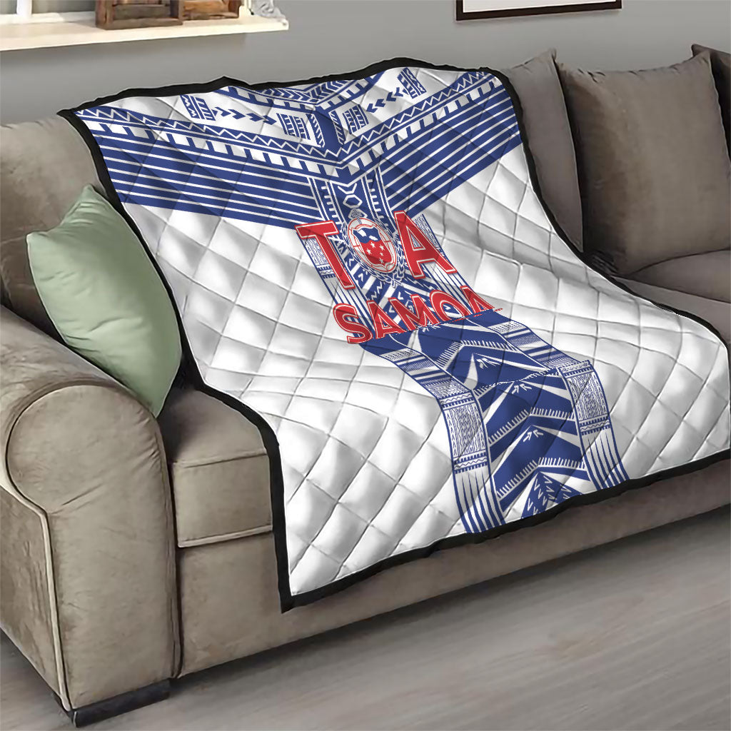 Rugby Toa Samoa Quilt Samoan Tatau White Version LT05 - Polynesian Pride