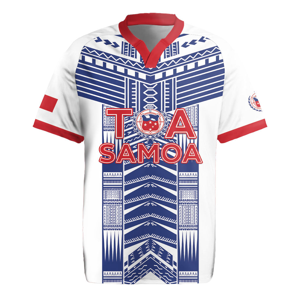 Custom Rugby Toa Samoa Rugby Jersey Samoan Tatau White Version LT05 White - Polynesian Pride