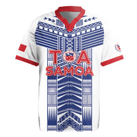 Custom Rugby Toa Samoa Rugby Jersey Samoan Tatau White Version LT05 White - Polynesian Pride
