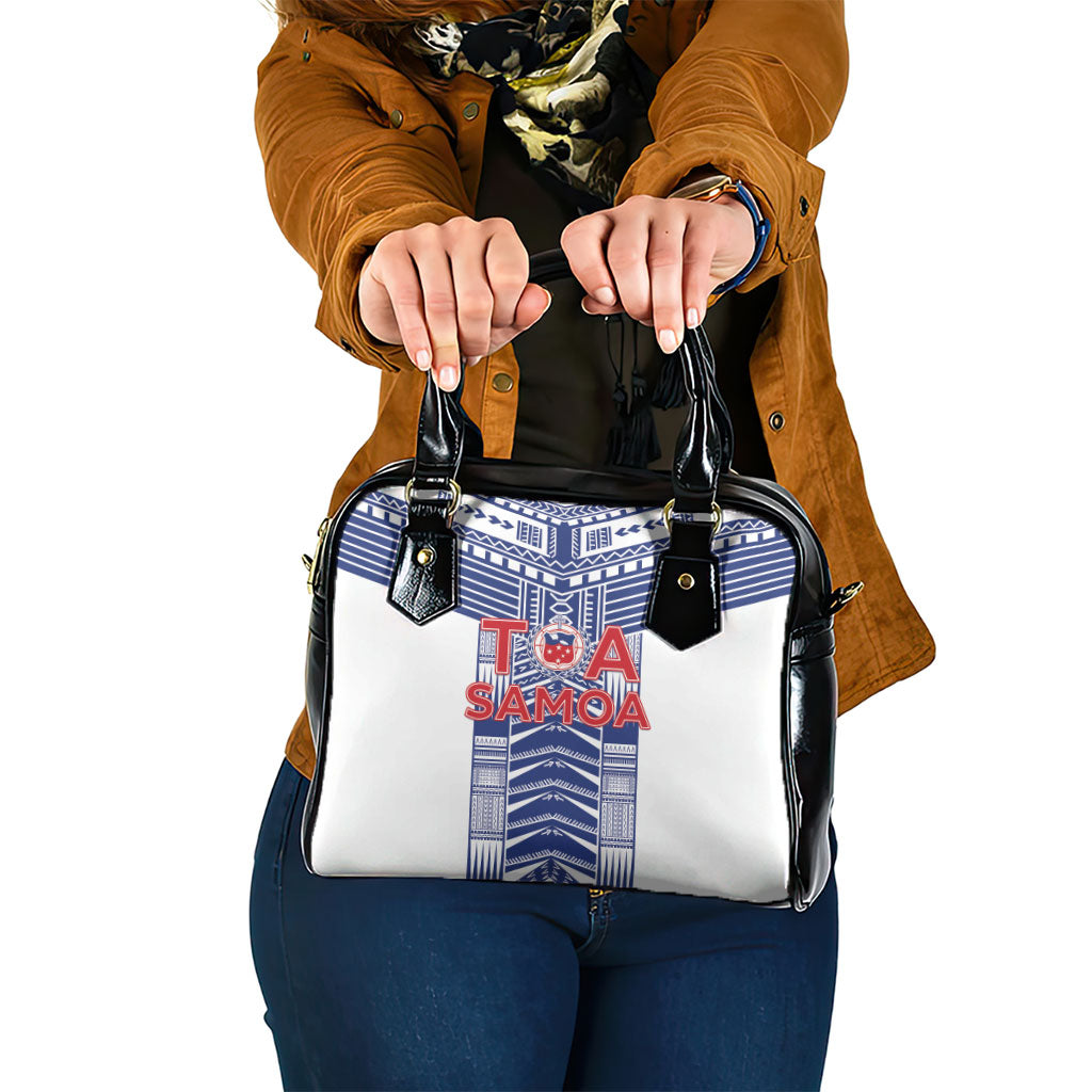Rugby Toa Samoa Shoulder Handbag Samoan Tatau White Version LT05 One Size White - Polynesian Pride