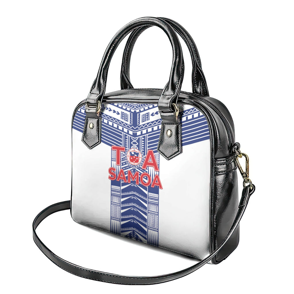 Rugby Toa Samoa Shoulder Handbag Samoan Tatau White Version LT05 - Polynesian Pride