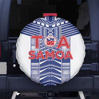 Rugby Toa Samoa Spare Tire Cover Samoan Tatau White Version LT05 No hole White - Polynesian Pride