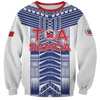 Custom Rugby Toa Samoa Sweatshirt Samoan Tatau White Version LT05 Unisex White - Polynesian Pride