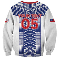 Custom Rugby Toa Samoa Sweatshirt Samoan Tatau White Version LT05 - Polynesian Pride