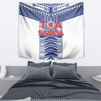 Rugby Toa Samoa Tapestry Samoan Tatau White Version LT05 - Polynesian Pride