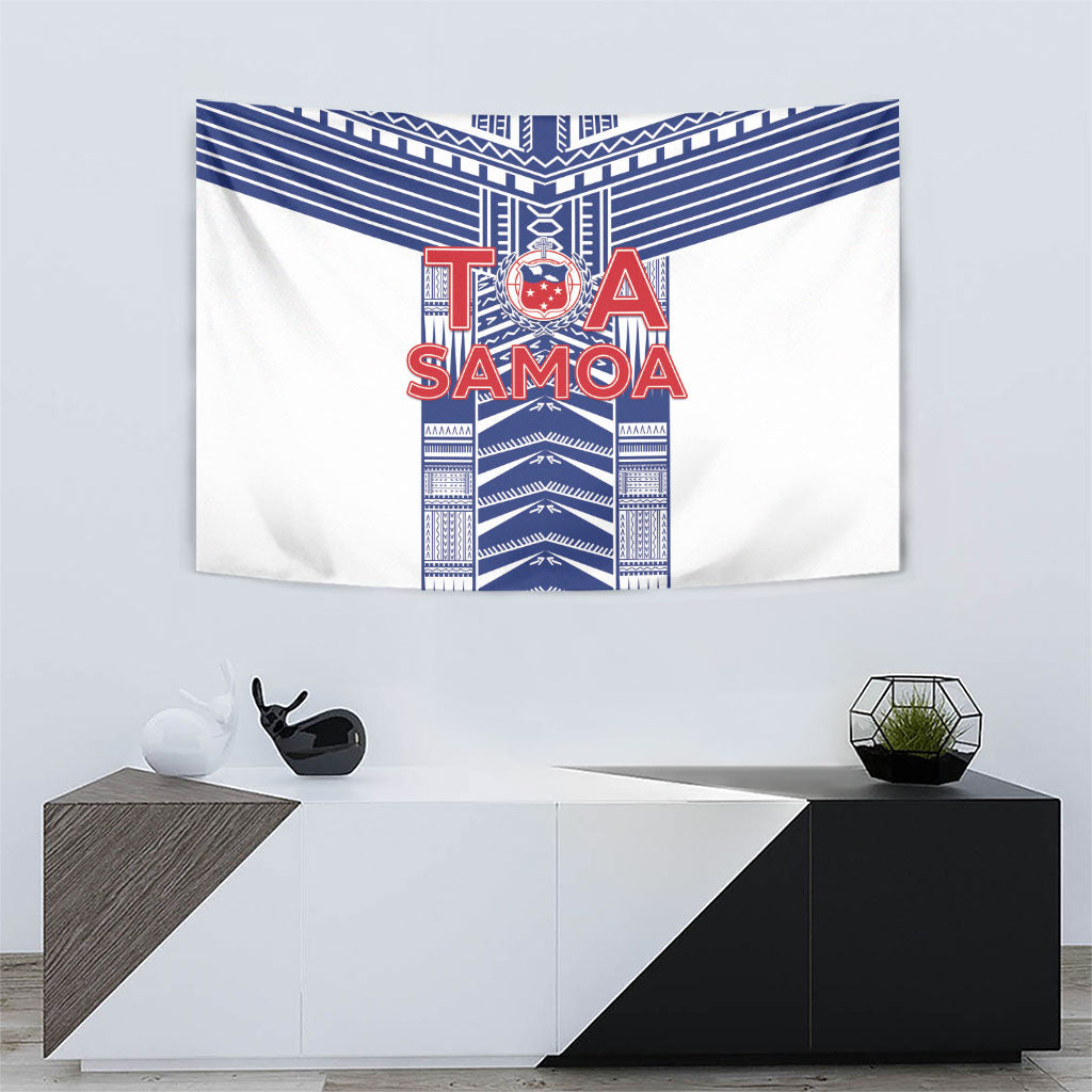 Rugby Toa Samoa Tapestry Samoan Tatau White Version LT05 - Polynesian Pride