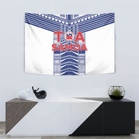 Rugby Toa Samoa Tapestry Samoan Tatau White Version LT05 - Polynesian Pride