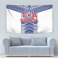 Rugby Toa Samoa Tapestry Samoan Tatau White Version LT05 - Polynesian Pride