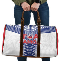 Rugby Toa Samoa Travel Bag Samoan Tatau White Version LT05 White - Polynesian Pride