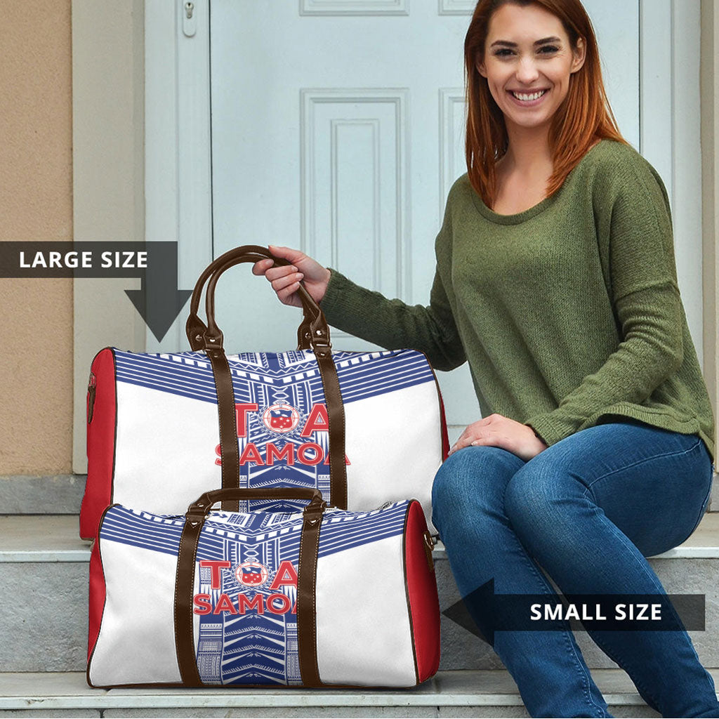 Rugby Toa Samoa Travel Bag Samoan Tatau White Version LT05 - Polynesian Pride