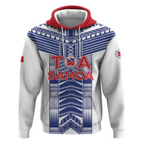 Custom Rugby Toa Samoa Zip Hoodie Samoan Tatau White Version LT05 Pullover Hoodie White - Polynesian Pride
