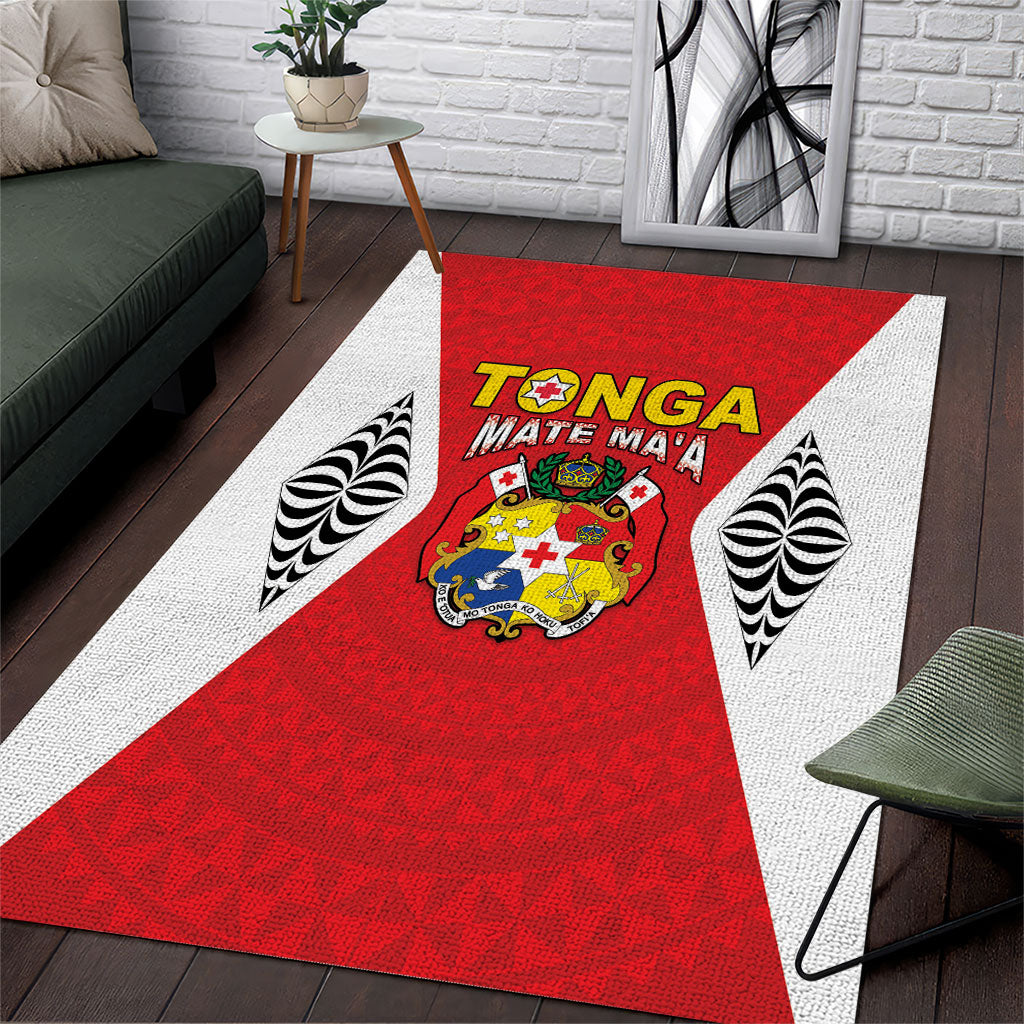 2026 Tonga Rugby XIII Area Rug Sporty Style LT05 Red - Polynesian Pride