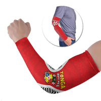 Custom 2026 Tonga Rugby XIII Arm Sleeves Sporty Style LT05 Set of 2 Red - Polynesian Pride
