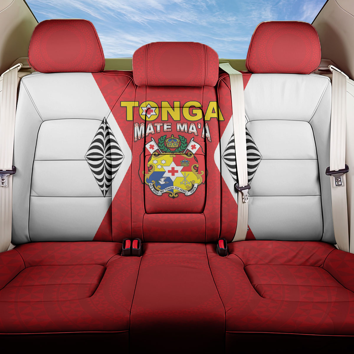 2026 Tonga Rugby XIII Back Car Seat Cover Sporty Style LT05 One Size Red - Polynesian Pride