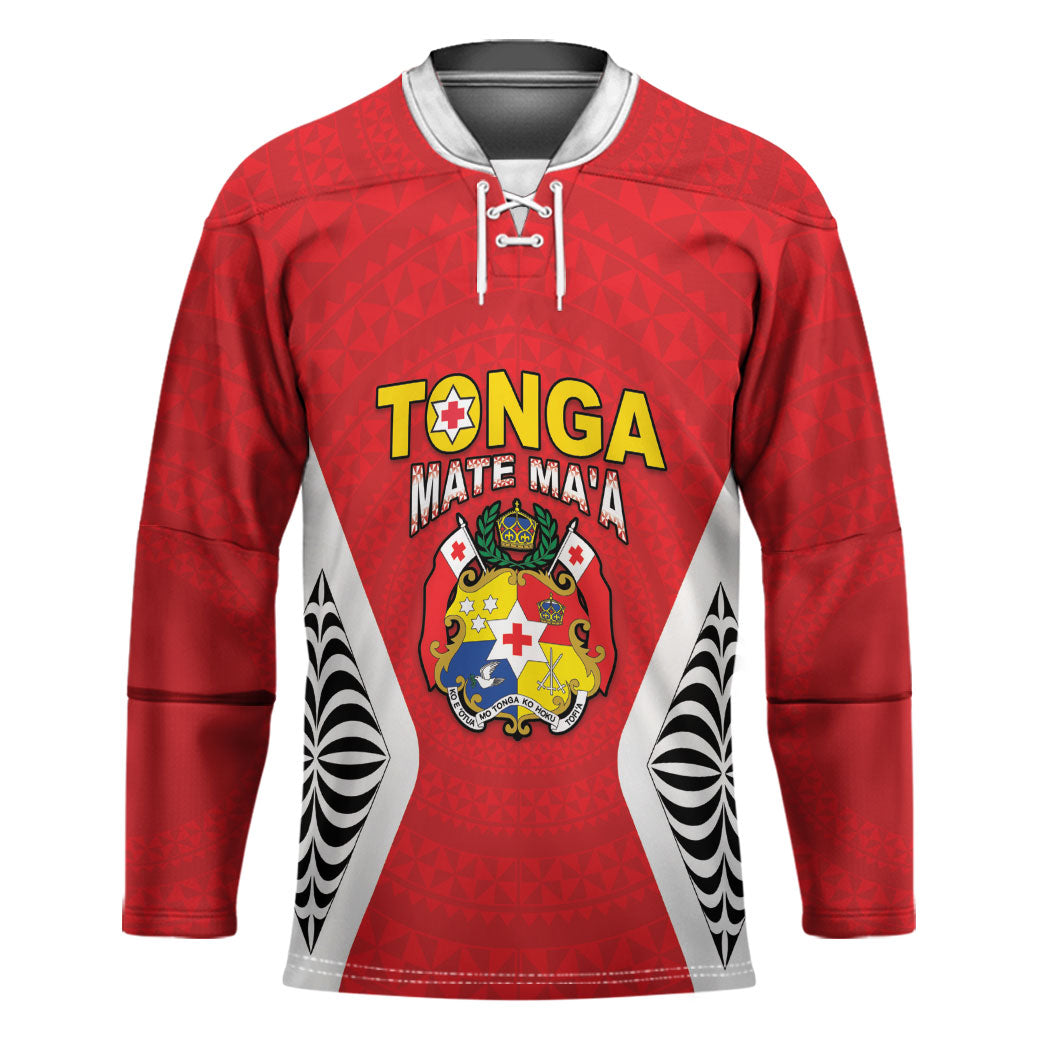 Custom 2026 Tonga Rugby XIII Hockey Jersey Sporty Style LT05 Unisex Red - Polynesian Pride