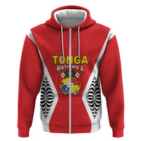Custom 2026 Tonga Rugby XIII Hoodie Sporty Style LT05 Zip Hoodie Red - Polynesian Pride