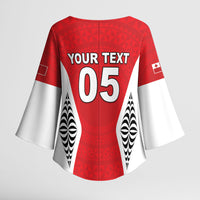 Custom 2026 Tonga Rugby XIII Kimono Sleeve Blouse Sporty Style LT05 - Polynesian Pride
