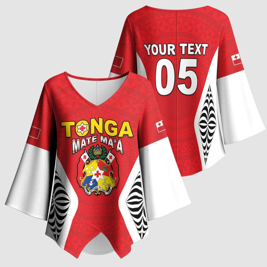 Custom 2026 Tonga Rugby XIII Kimono Sleeve Blouse Sporty Style LT05 - Polynesian Pride