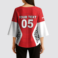 Custom 2026 Tonga Rugby XIII Kimono Sleeve Blouse Sporty Style LT05 - Polynesian Pride