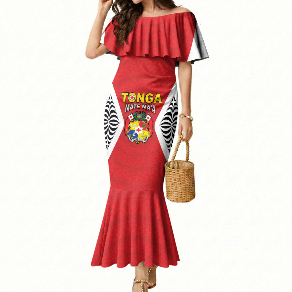Custom 2026 Tonga Rugby XIII Mermaid Dress Sporty Style LT05 Women Red - Polynesian Pride