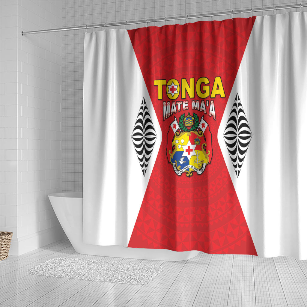 2026 Tonga Rugby XIII Shower Curtain Sporty Style LT05 - Polynesian Pride