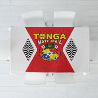 2026 Tonga Rugby XIII Tablecloth Sporty Style LT05 Red - Polynesian Pride