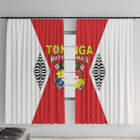 2026 Tonga Rugby XIII Window Curtain Sporty Style LT05 With Hooks Red - Polynesian Pride
