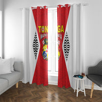 2026 Tonga Rugby XIII Window Curtain Sporty Style LT05 With Grommets Red - Polynesian Pride