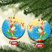 Christmas In Hawaii Ceramic Ornament Tis The Sea Sun LT05 Circle Blue - Polynesian Pride