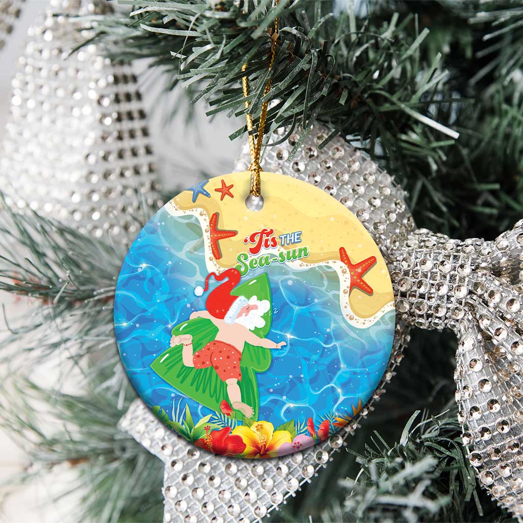 Christmas In Hawaii Ceramic Ornament Tis The Sea Sun LT05 - Polynesian Pride
