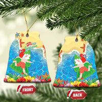Christmas In Hawaii Ceramic Ornament Tis The Sea Sun LT05 Bell Flake Blue - Polynesian Pride