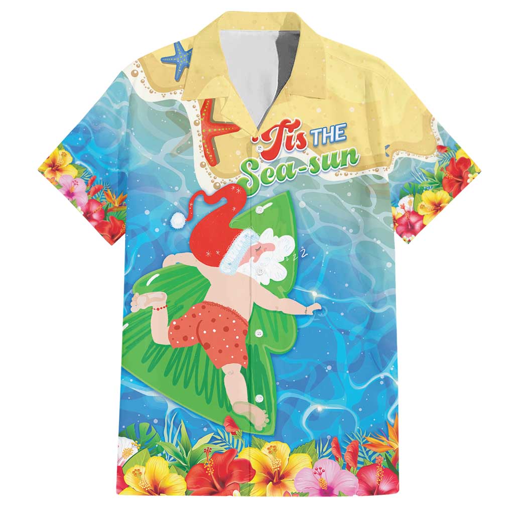Christmas In Hawaii Hawaiian Shirt Tis The Sea Sun LT05 Blue - Polynesian Pride