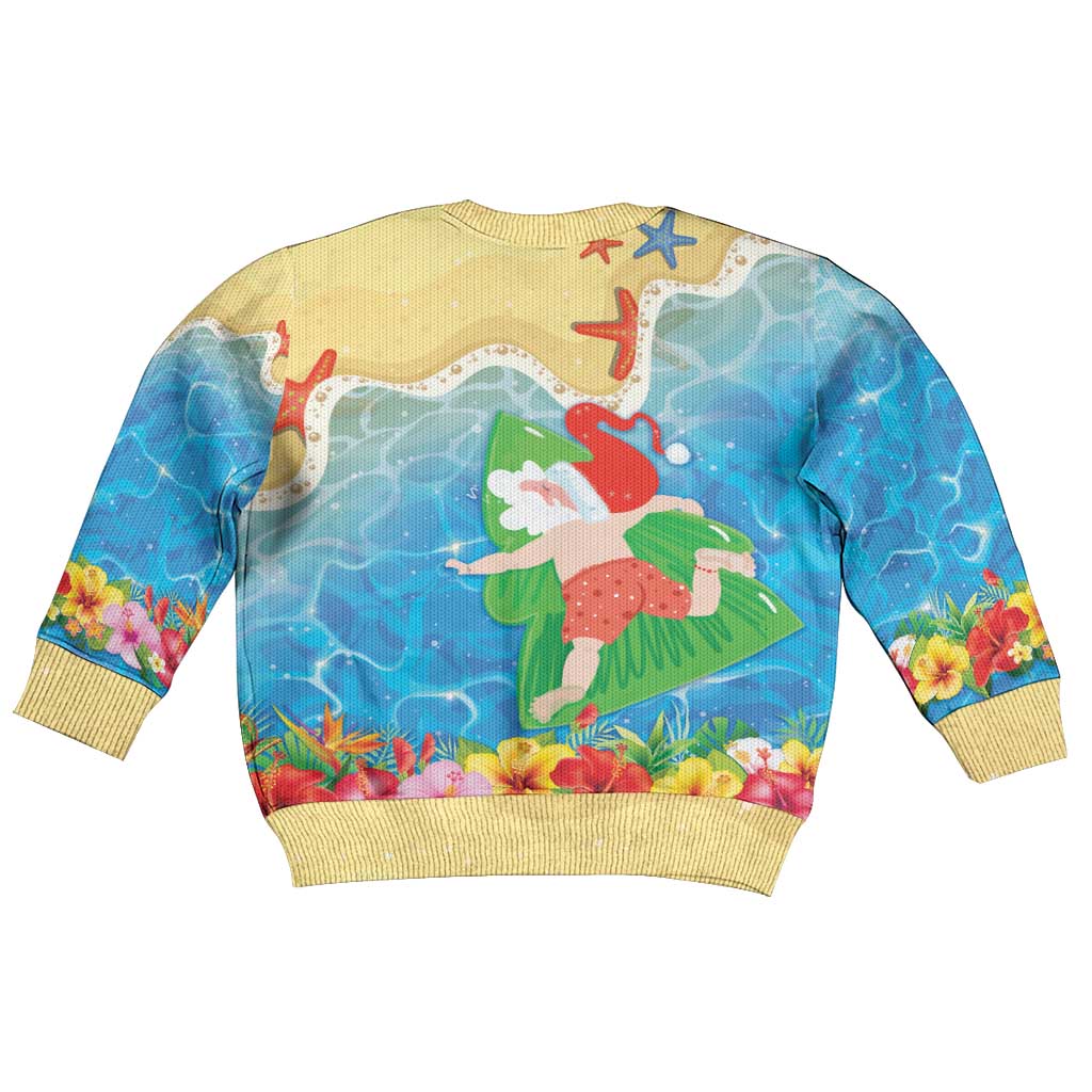 Christmas In Hawaii Kid Ugly Christmas Sweater Tis The Sea Sun LT05 - Polynesian Pride