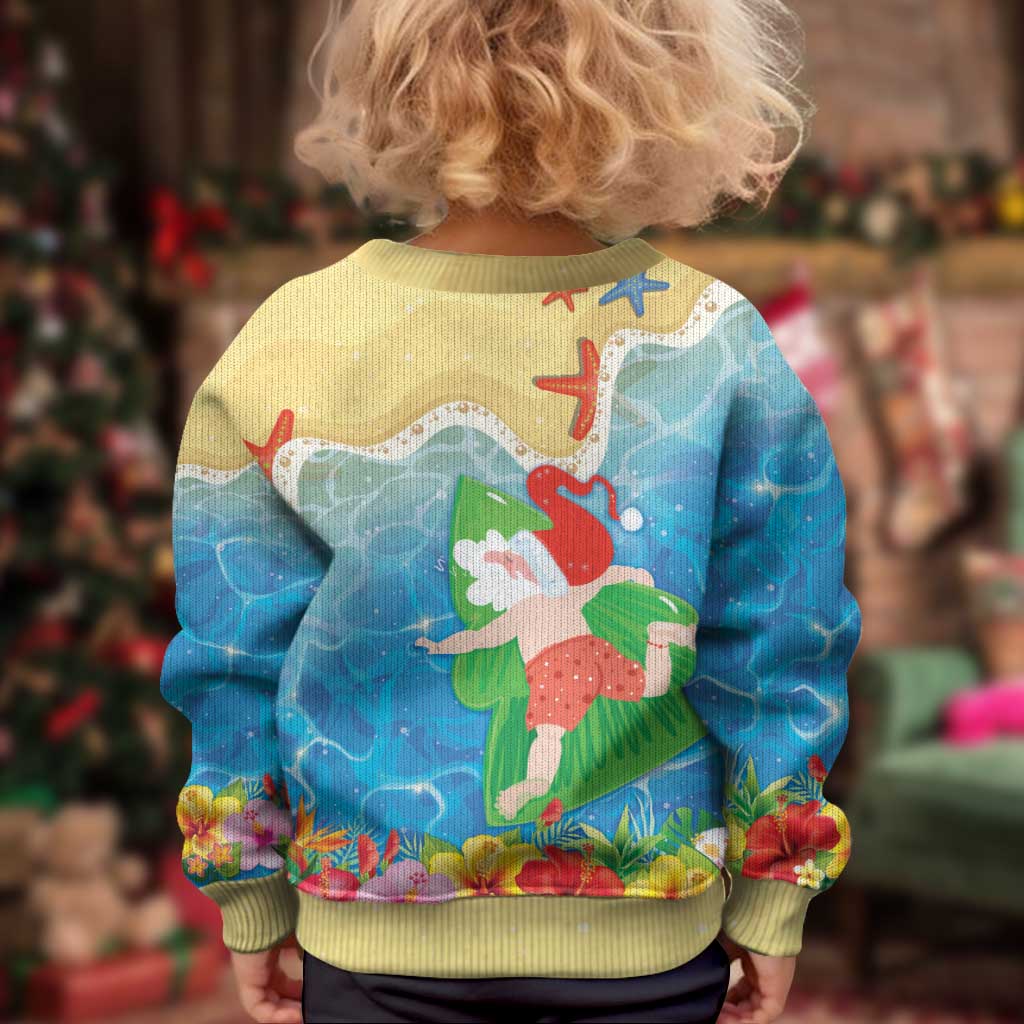 Christmas In Hawaii Kid Ugly Christmas Sweater Tis The Sea Sun LT05 - Polynesian Pride