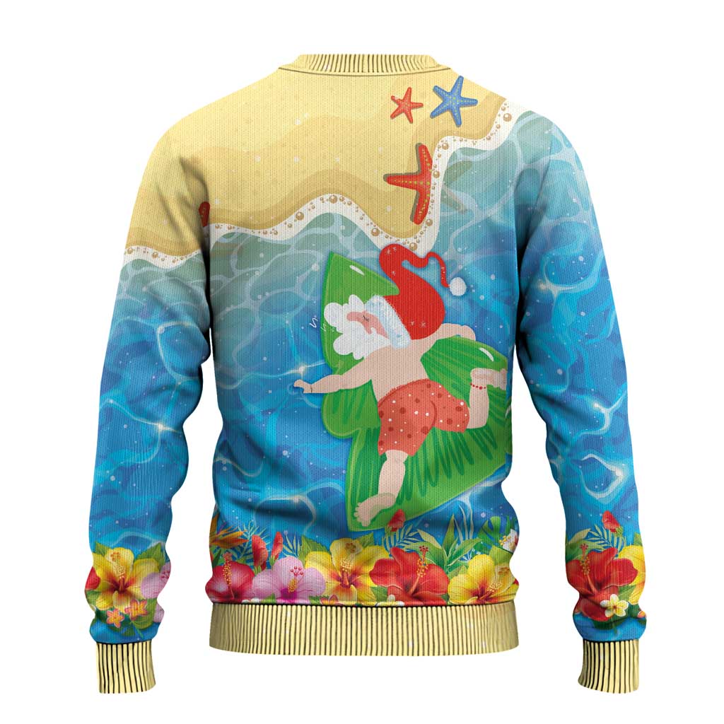Christmas In Hawaii Ugly Christmas Sweater Tis The Sea Sun LT05 - Polynesian Pride