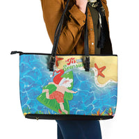 Christmas In Hawaii Leather Tote Bag Tis The Sea Sun LT05 - Polynesian Pride
