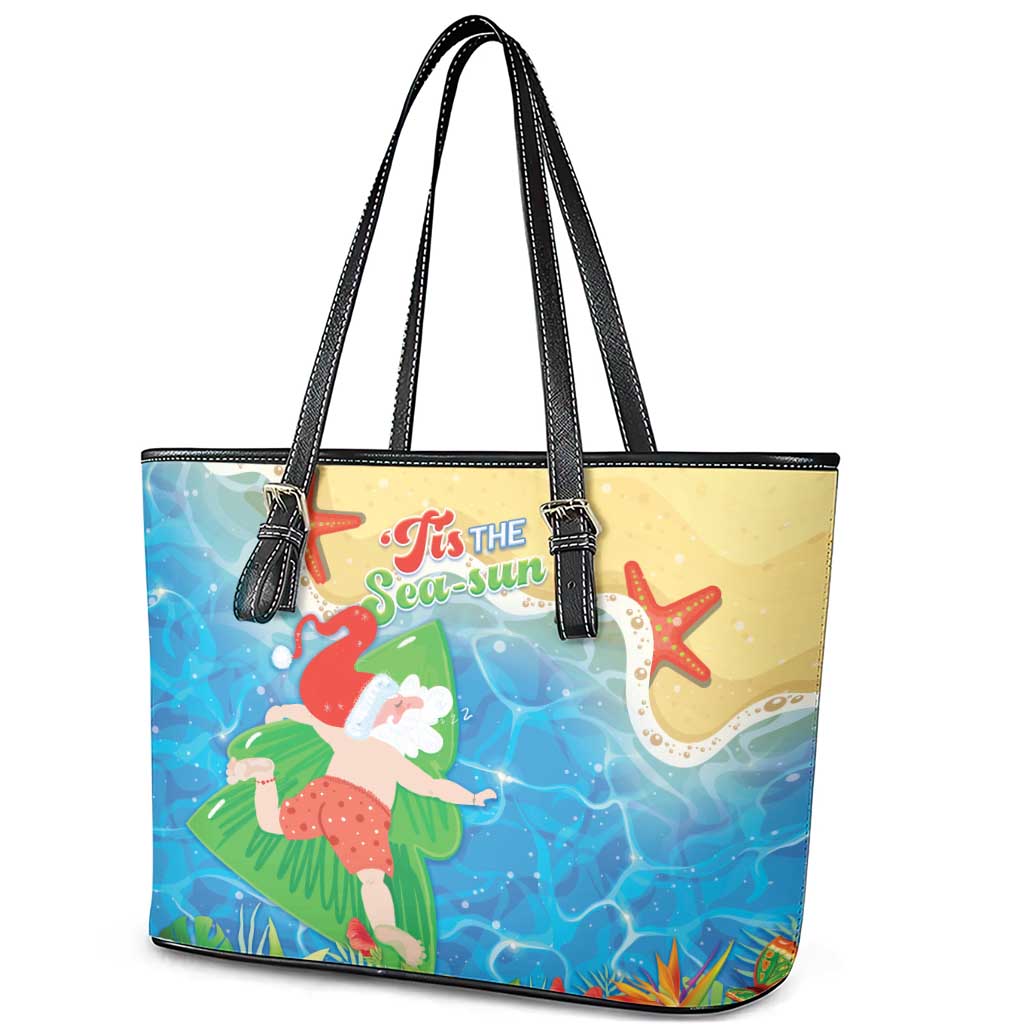 Christmas In Hawaii Leather Tote Bag Tis The Sea Sun LT05 - Polynesian Pride