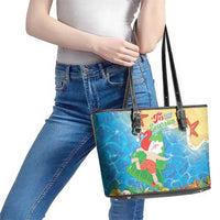 Christmas In Hawaii Leather Tote Bag Tis The Sea Sun LT05 - Polynesian Pride