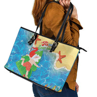 Christmas In Hawaii Leather Tote Bag Tis The Sea Sun LT05 - Polynesian Pride