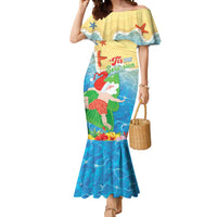 Christmas In Hawaii Mermaid Dress Tis The Sea Sun LT05 Women Blue - Polynesian Pride