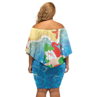 Christmas In Hawaii Off Shoulder Short Dress Tis The Sea Sun LT05 - Polynesian Pride
